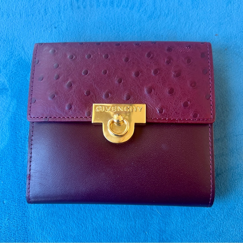 Vintage Givenchy Brown Leather/Ostrich Leather Wallet - France - 01040